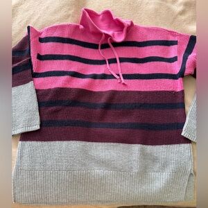 Lou & Grey Vibrant Pink stripe Knit Sweater